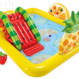 vwretails Fun'N Fruity Outdoor Inflatable Kiddie Pool Water Play Center with Water Slide Inflatable Swimming Pool, Pool Accessory, Infatable Ball-picture-10