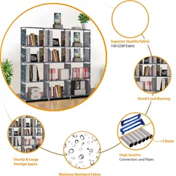 furure 12 Layer Multipurpose Portable SpaceSaving Cloth/Shoe/Books Shelf Home & Office Metal Open Book Shelf image 3