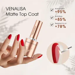 venalisa HEMA TPO FREE Matte Top Coat Nail Gel Polish 10ml Matte Top Coat image 4