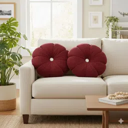 alden Microfibre Cushion Pack of 1 Solid Premium Round cushion-picture-32