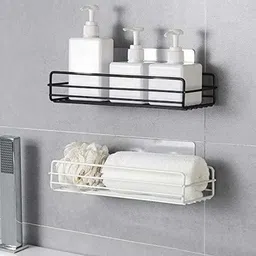 devam enterprise Plain Metal Holder | Multipurpose Storage Rack for Kitchen and Bathroom Stainless Steel Wall Shelf image 4