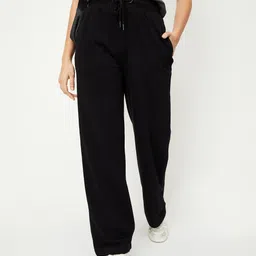 max Women Solid Black Track Pants-picture-10