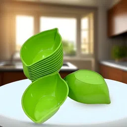 rk tech Plastic Serving Bowl Serving snacks bowl pack of 12 in green image 5