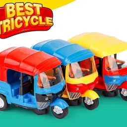 amaflip Bump & Go Pull Back Tricycle Auto Rickshaw Toys and Gift Auto Rickshaw Toys image 5