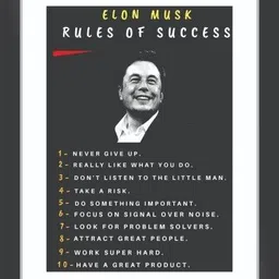 Elon Musk Success Motivational Quotes Wall Poster With Framed For Home And office Décor Print on Special I-Very Paper (Size 13.5 Inch X 10.5 Inch, Synthetic Wood Framed) Photographic Paper-image-41