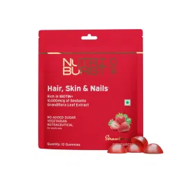 Nutriburst Biotin Gummies for Healthy Hair, Skin & Nails Growth With High Potency 10000 mcg of Sesbania Extract Natural Biotin, Zinc, Folic Acid, No-Added Sugar, Strawberry Flavor-picture-18