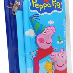 poksi Peppa Pig EVA pencil Pouch with Inside zipper and Pencil Holder | stationery Organizer for School Kids Art EVA Pencil Box image 1