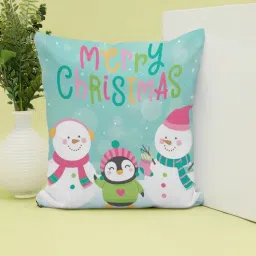 Christmas Collection Multicolor Abstract Satin 16X16 Inches Cushion Cover By Ambbi Collections-picture-25