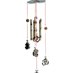 lucky n awesome Lucky Antique Rudraksh Om Wind Chimes for Positivity & Gifting Aluminium Windchime-picture-13