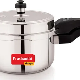 prashanthi ganga 5 Litres Stainless Steel Pressure Cooker Induction & Gas Compatible 5 L Induction Bottom Pressure Cooker-picture-41