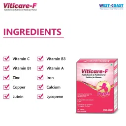 west-coast Westcoast Viticare-F Multivitamin & Multimineral Tablet For Women | helps to nourish the body with various nutrients and fills in daily dietary gaps | 30 Tablets image 3