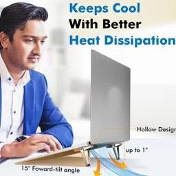 SOJUBA Laptop Desk Holder Portable Invisible Laptop Riser Stand Mini Cooling Pad 2Pcs Non-Slip Base Desk Table Riser Holder Portable Lightweight Laptop Stand Aluminium Floor and Desk Stand Rotatable Laptop Stand Compatible with Universal Laptops image 2