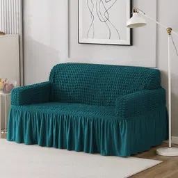 hokipo Polyester 2 Seater Sofa Plain Cover-picture-20