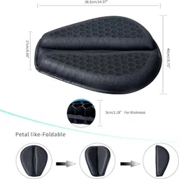 grandbiker 3D Gel Bike Seat Cushion Pad Shock-Absorbing Honeycomb Gel Cover for Long Rides Single Bike Seat Cover For Universal For Bike Universal For Bike image 2