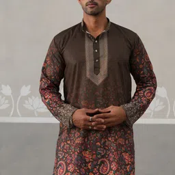Men Printed Cotton Blend Straight Kurta-image-10