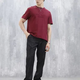 wrogn Men Loose Fit Black Viscose Rayon Trousers image 2