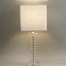 home4u Tracy White Cotton Table Lamp image 2