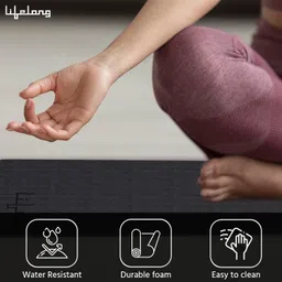 lifelong LLYM223 Dual Color EVA Material Anti-Slip Black, Orange 6 mm Yoga Mat image 5