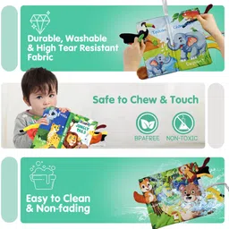 kidology Baby Books 0-6 Months | High Contrast Tummy Time Sensory Touch & Feel Toy Gift image 3
