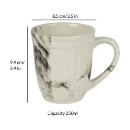 cdi White Ceramic Italian Karela Shaped 250 ml (Set of 6) Coffee Mugs image 2