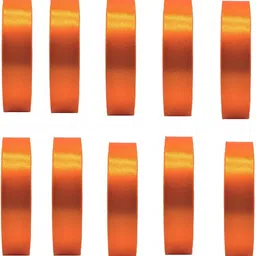 chiklit enterprise Pack of 10 Pcs 1/2 Inch 10 Mtr Each PREMIUM Orange Satin Ribbon For Decoration, Gift Wrapping, Other Multi-Purpose Use (Pack of 10 Pcs) (1/2 Inch, 10 Mtr Each) (Orange Colour) Orange Satin Ribbon-picture-22