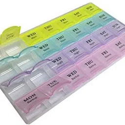 classic deal 1 Week Pill Medicine Tablet Case Box Planner Medicine Dispenser pack of 2 Medicine Dispenser image 2