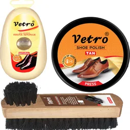 vetro TAN SHOE POLISH, NATURAL SPONGE & SHOE BRUSH Cleaner-image-25