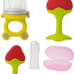 ksp 3 in 1 Baby Fruit Feeder, Silicone Teether & Finger Toothbrush Set Teether-picture-44