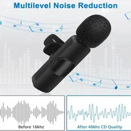 SterlingBazaar Wireless Microphone Mini Portable Recording Clip Mic with Receiver Collar mic Camera Microphone image 5