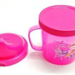 joyful Hello Baby Plastic Sipper Cup with Double Handle pink image 5