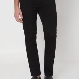 mufti Men Tapered Fit Mid Rise Black Jeans-picture-10
