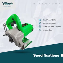 hillgrove HGCM243M1 Cutting Machine Saw for Tile/Marble/Wood with Googles,Measuring Tape Marble Cutter image 4