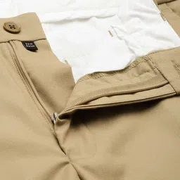 van heusen Men Slim Fit Khaki Polyester Trousers image 4