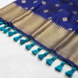 the giftery Handmade Pearl Tassels for Pallu/Easy to Attach (Off White) image 3