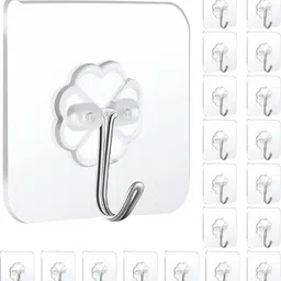 Transparent Self Adhesive Waterproof Wall Hooks - Kitchen, Bathroom & Office Hook 20-image-22