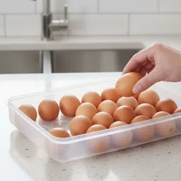 maxtid 24 Grid Smart Egg Tray, Plastic Box for Fridge Storage Plastic Kitchen Trolley-picture-25