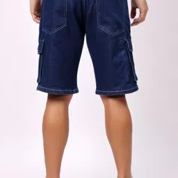 london hills Solid Men Denim Dark Blue Denim Shorts image 5