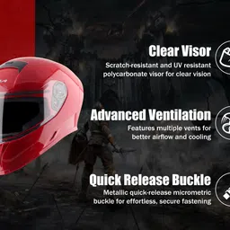 vega Ranger Solid Motorbike Helmet image 3