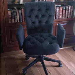 faab international Faab Velvet Deep ButtonTufted Synthetic Office Executive Chair-picture-14