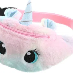 okji enterprises Unicorn LED Fur Plush Fuzzy waist bag Fanny Pack Waist Bag Cute Bum Bag for Kids Girls Waist bag-picture-11