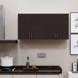specialitypanels 4 Doors Modular Wall Mounted Kitchen Cabinet with Adjustable Shelf in Chiyoda Wange Finish image 2