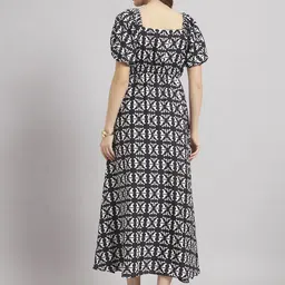 raiyani enterprise Women Fit and Flare Black Midi/Calf Length Dress image 2