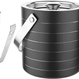appeasy 1.5 L Steel Double Wall Insulated Ice Bucket with Ice Tong Ice Bucket image 2