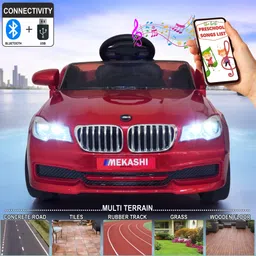 mekashi Electric Car with Remote Control, LED Lights & Music – Rechargeable Toy Car Battery Operated Ride On image 3