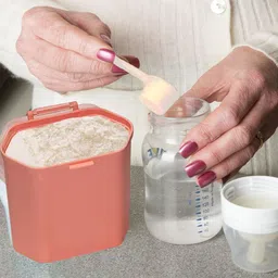 adore Milk Powder Container With Spoon - BPA Free- Spill Proof -Silicone Handle- 900ml - PP image 4