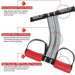 horse fit Tummy Trimmer and Sweat Belt Combo Ab Abdominal Exercise Equipment For Men&Women Fitness Accessory Kit Kit image 5