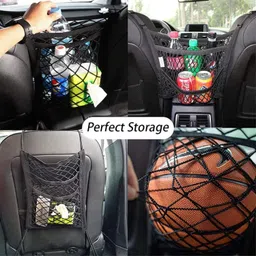 lozenge Car Mesh Organizer , 3-Layer Car Storage Organizer Car Storage Bag & Bin image 5