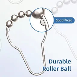 kshmanidhaye 12pcs Stainless Steel Shower Curtain Hooks Rust Proof Heavy Curtain Ring image 3