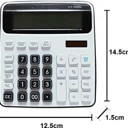villy Desktop Calculator 12 Digit, Dual Power (Solar + Battery), GST & Memory Function Financial Calculator image 5