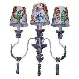 fos lighting Parisian Wooden Novelty Wall Light (Distressed Grey) image 5